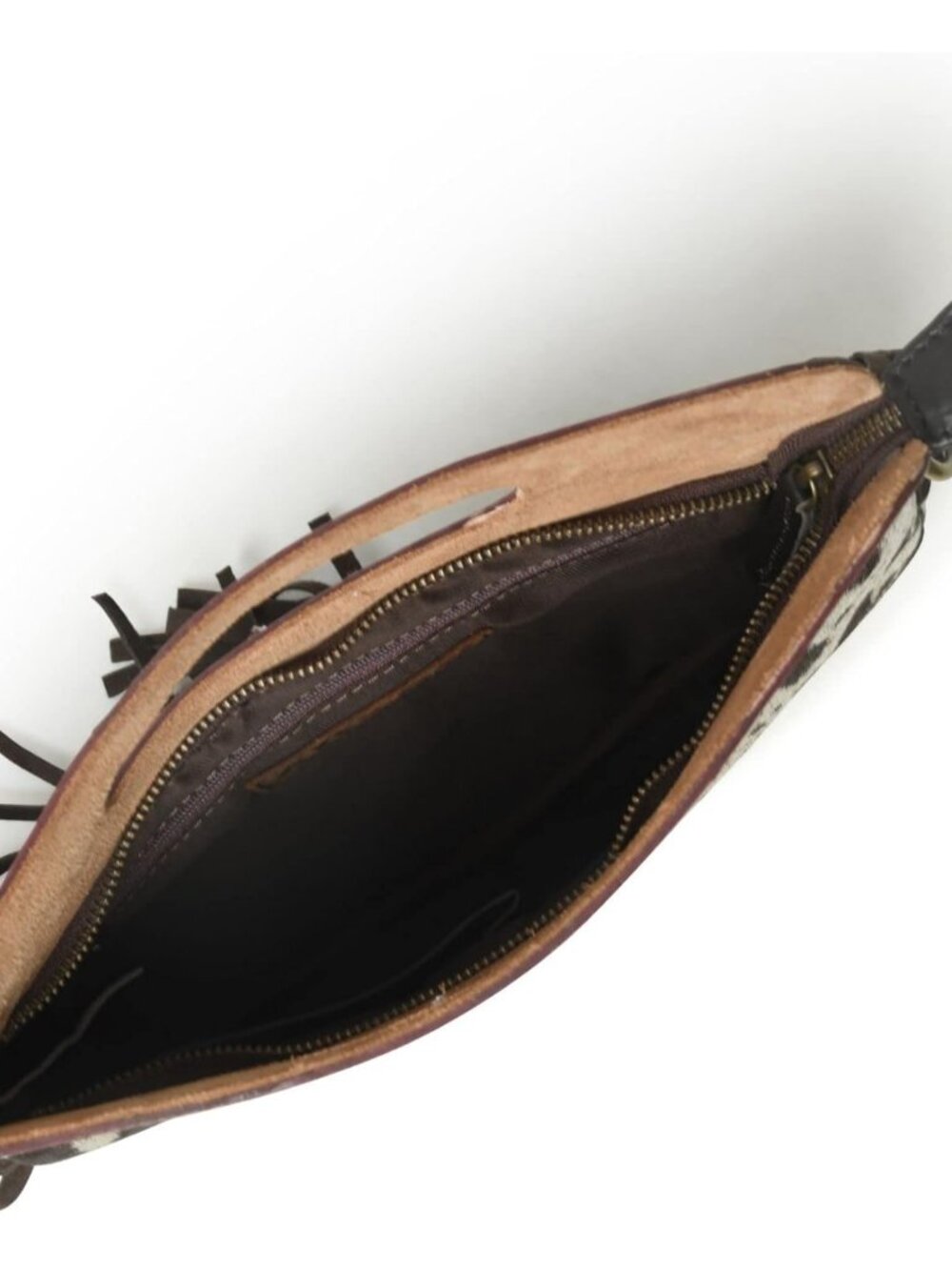 Western Suede Fringe Brown Leather Crossbody Bag Hobo Shoulder Sling Bags for Wo - Picture 6 of 8
